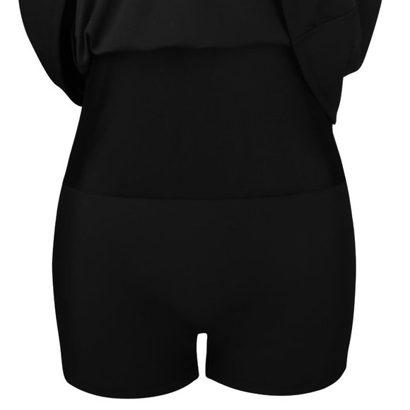 Black White Polka Dot One-piece Swimdress - Picture 3 of 9